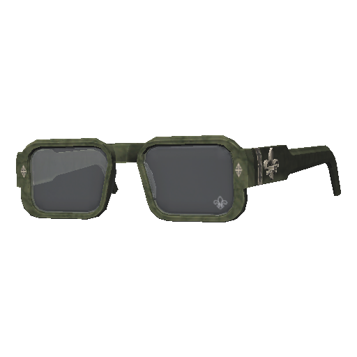 Зеленые квадратные очки с лилией