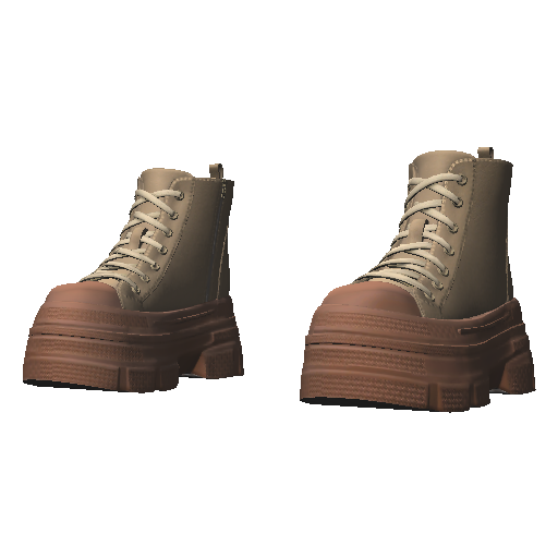 Бежевые ботинки на высокой подошве