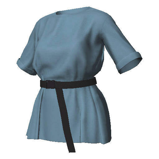 Голубая футболка с поясом