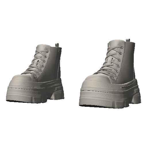 Белые ботинки на высокой подошве