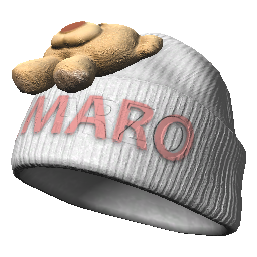 Белая шапка 13De Maro с медвежонком