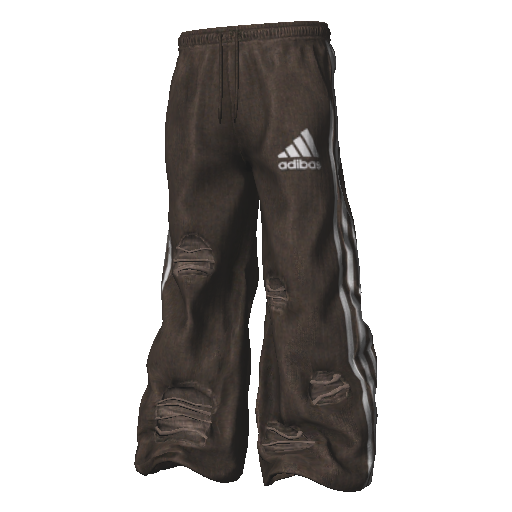 Коричневые рваные спортивные штаны Adibas