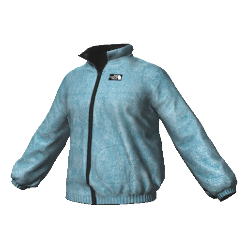 Голубая куртка TNF (мех снаружи)