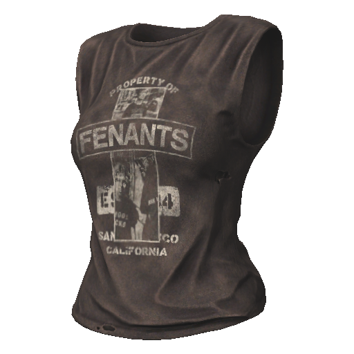Коричневая потертая майка Property of Fenants