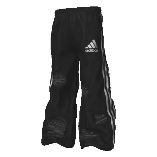 Черные рваные спортивные штаны Adibas
