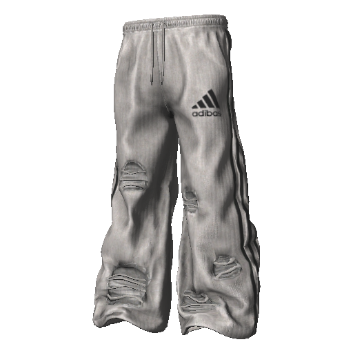 Светло-серые рваные спортивные штаны Adibas