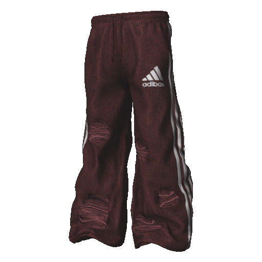 Бордовые рваные спортивные штаны Adibas