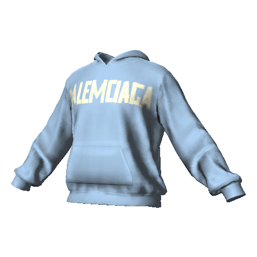 Голубая худи Balemciaga