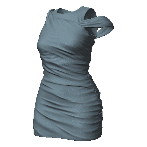 Голубое платье с лямкой